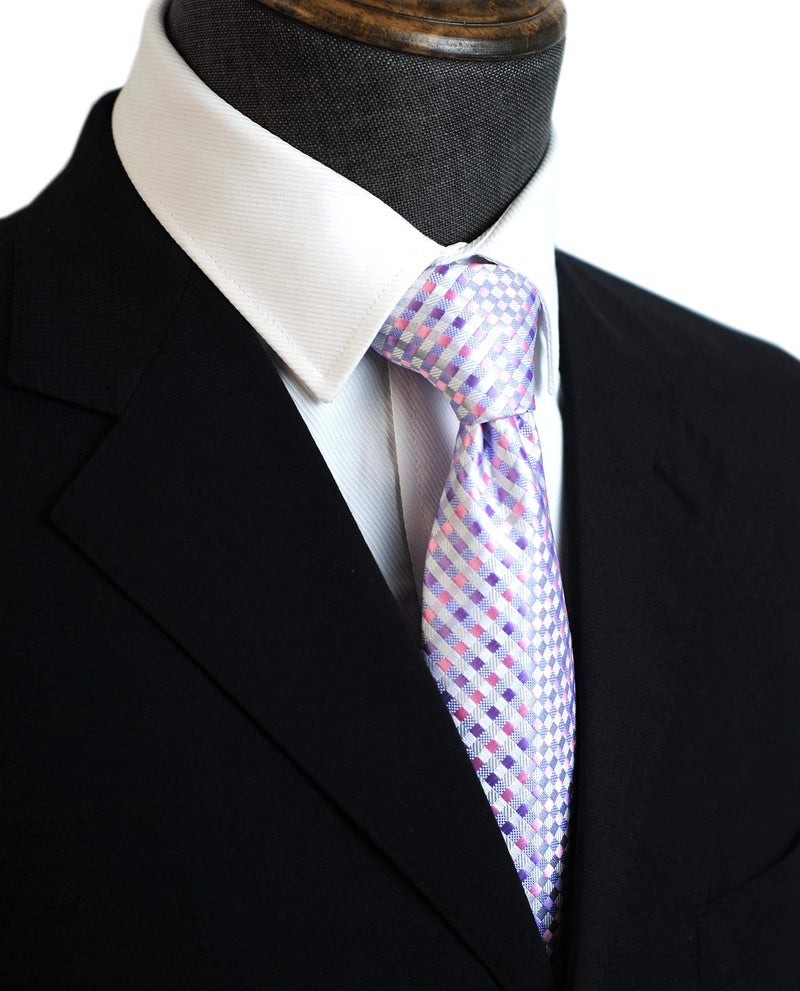 ZENXUS Extra Long Ties for Big and Tall Men, 63 inch XL Long Neckties, Blue, Grey, Purple, 4-Pack - Image 2